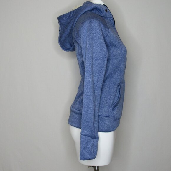 Athleta Blue Home Team Full Zip Hoodie Jacket Sherpa Lined Women's XS XSmall - Picture 4 of 8